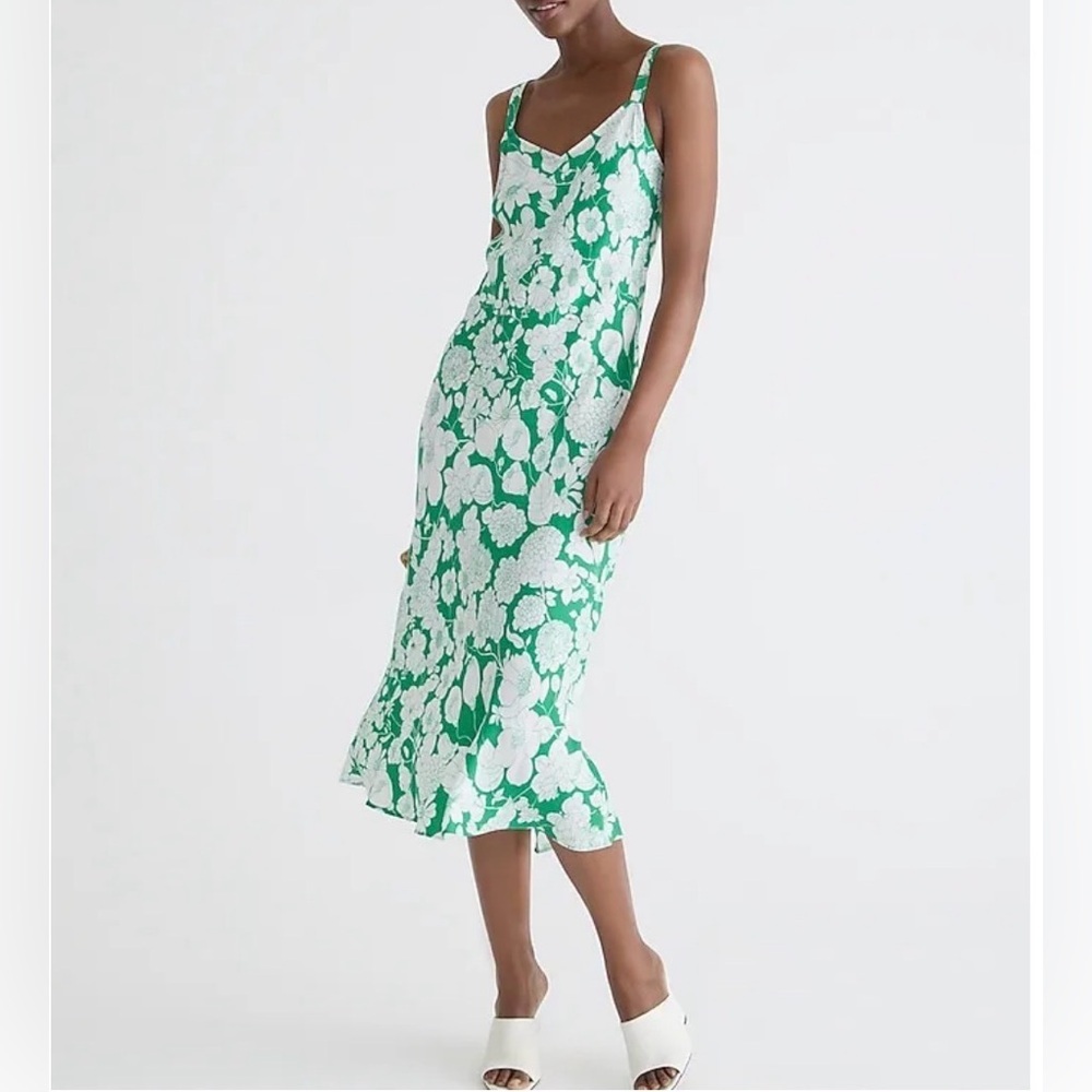J. Crew Gwyneth V-Neck Slip Dress in Kelly floral - Picture 3 of 5